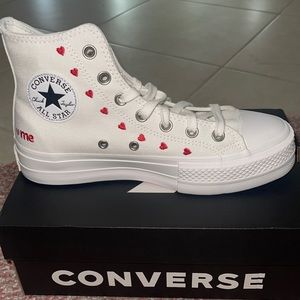 Valentine edition white high top converse